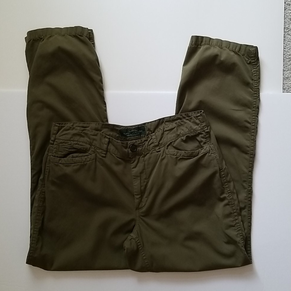 LRL green cotton straight leg 5 pocket  pants SZ 8